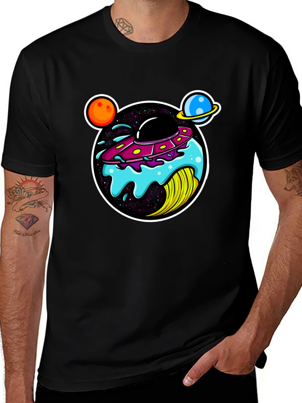 UFO Donut Graphic T-Shirt