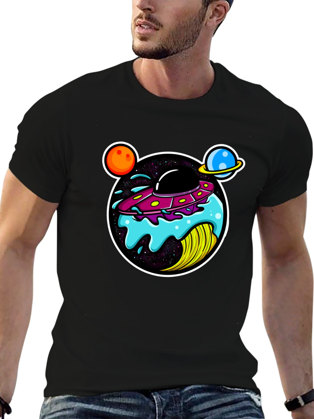 UFO Donut Graphic T-Shirt