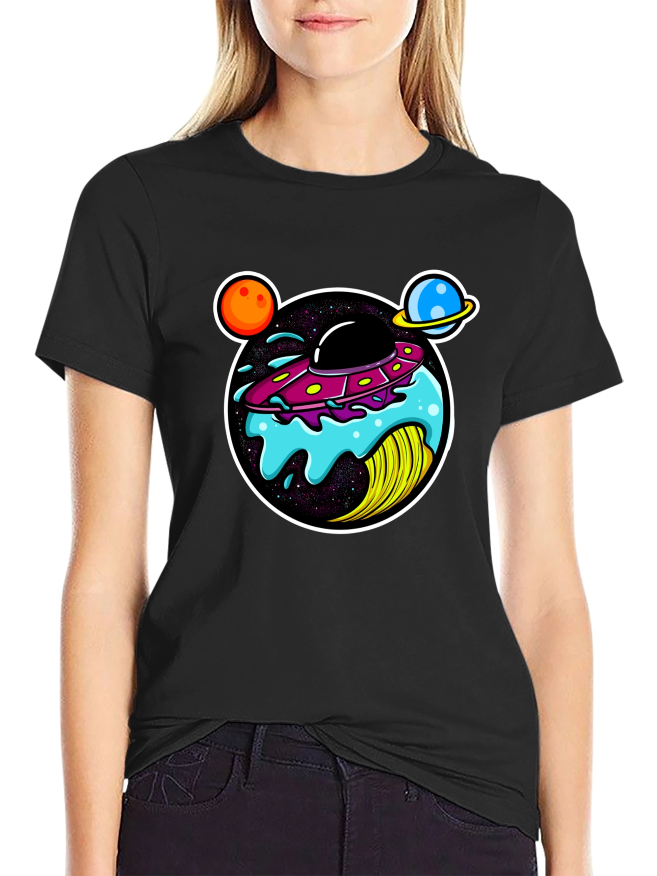 UFO Donut Graphic T-Shirt