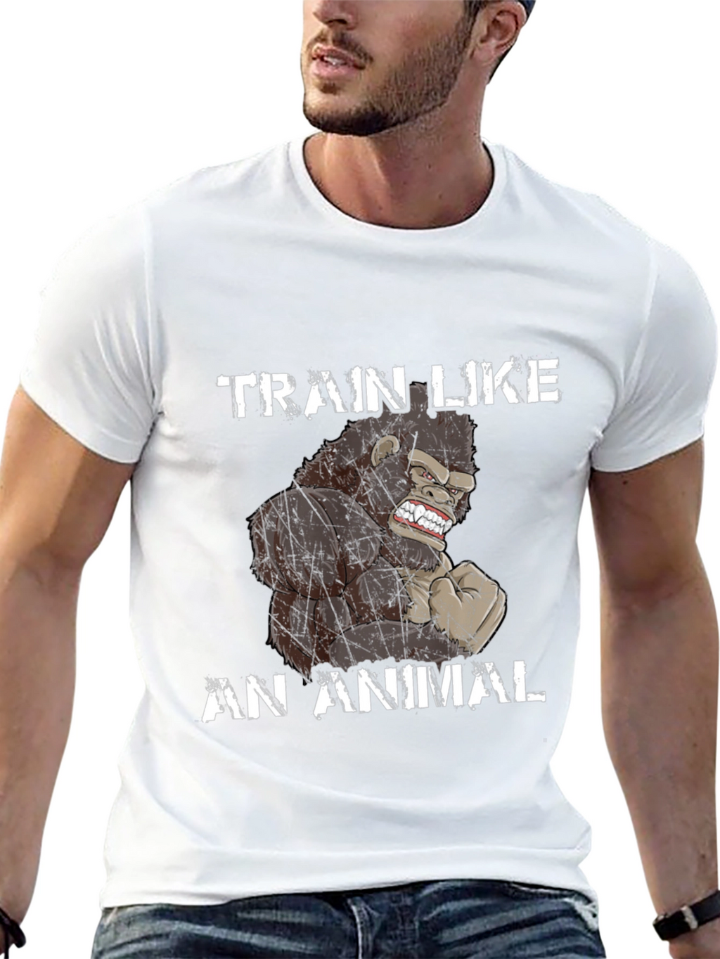 Train Like an Animal Gorilla Graphic T-Shirt