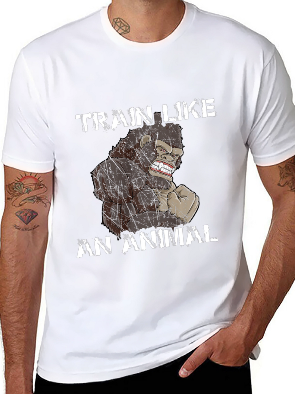 Train Like an Animal Gorilla Graphic T-Shirt