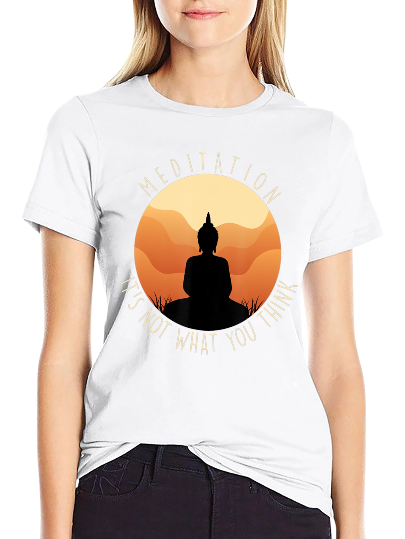 Meditation Buddha Black T-Shirt