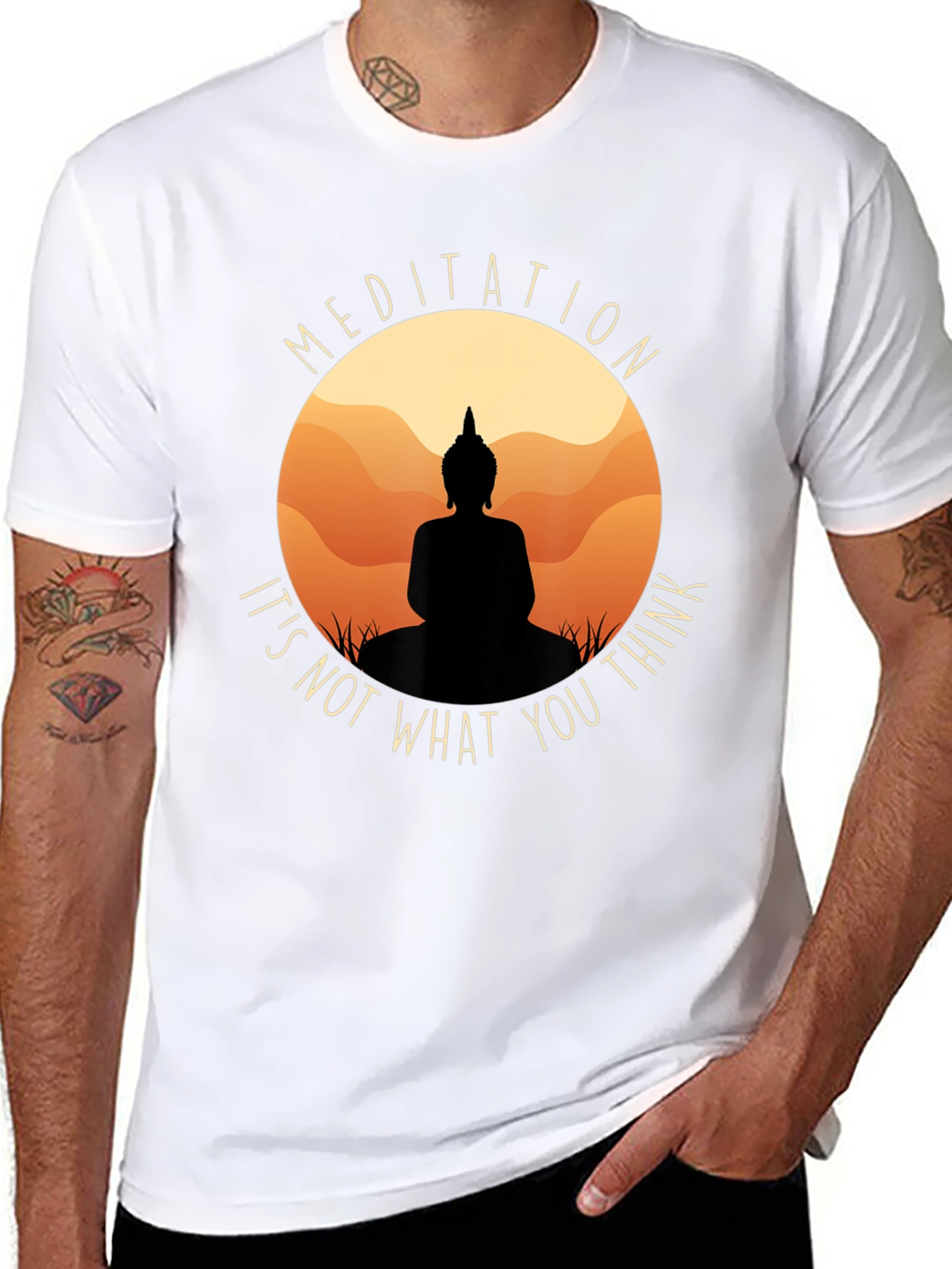 Meditation Buddha Black T-Shirt