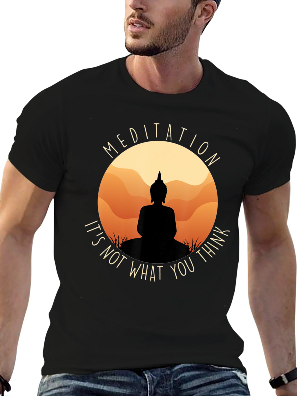 Meditation Buddha Black T-Shirt