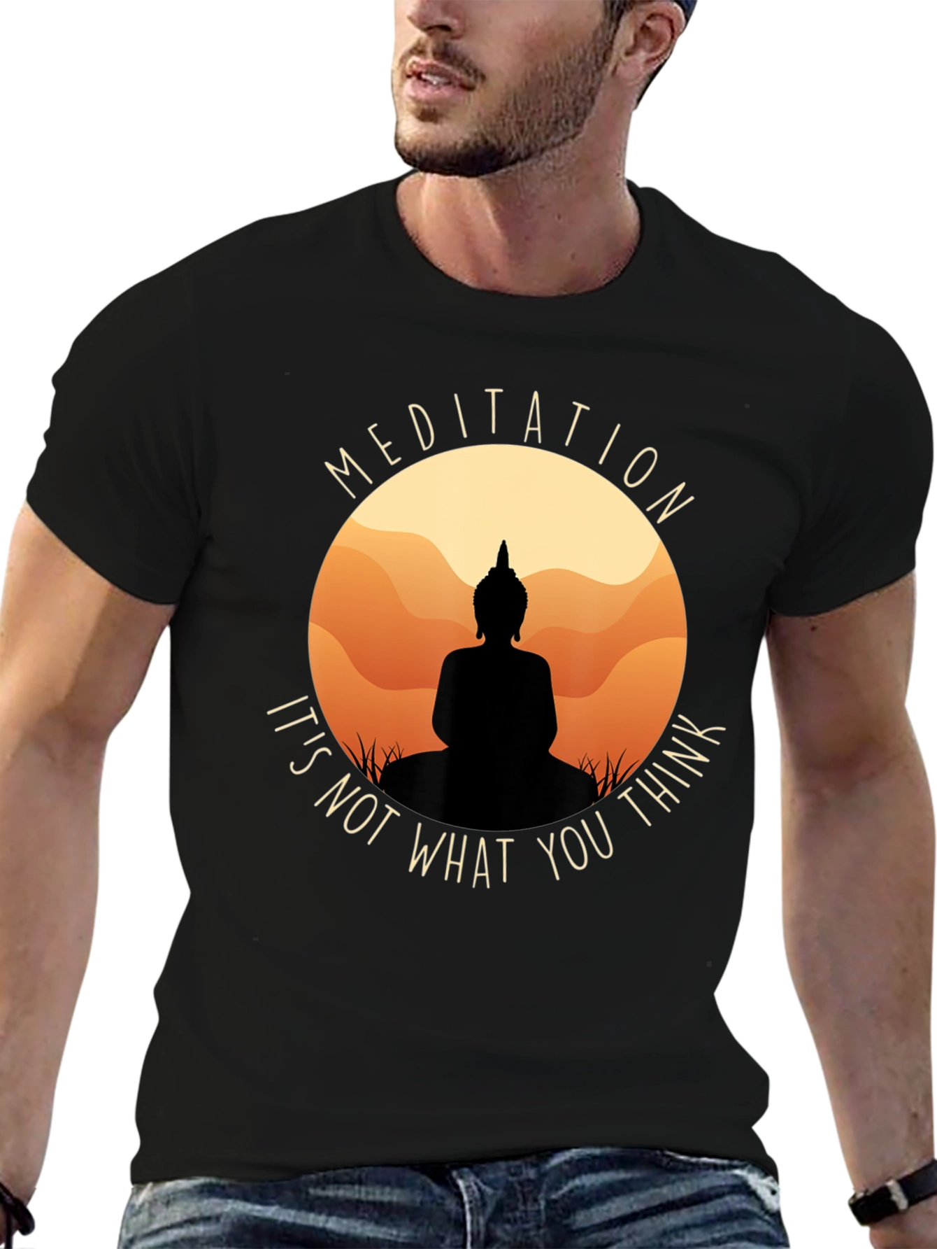 Meditation Buddha Black T-Shirt