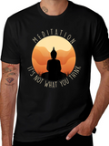 Meditation Buddha Black T-Shirt