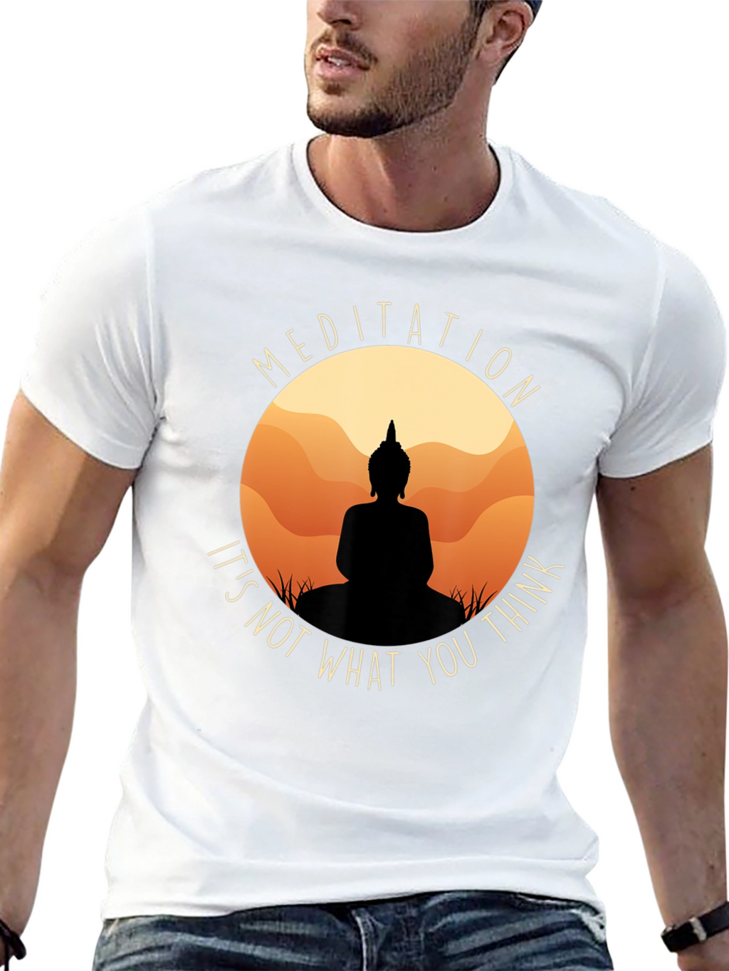 Meditation Buddha Black T-Shirt