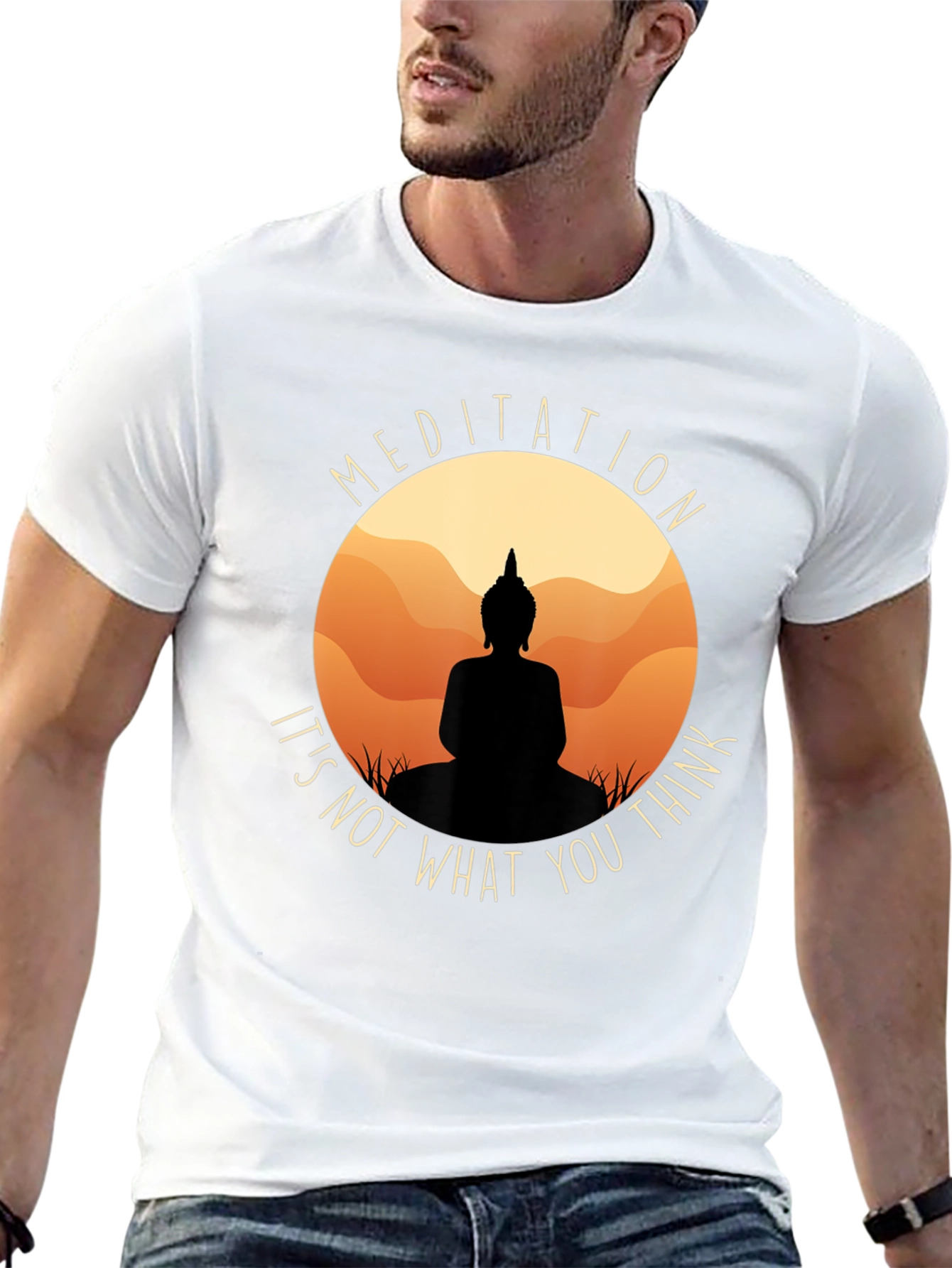 Meditation Buddha Black T-Shirt