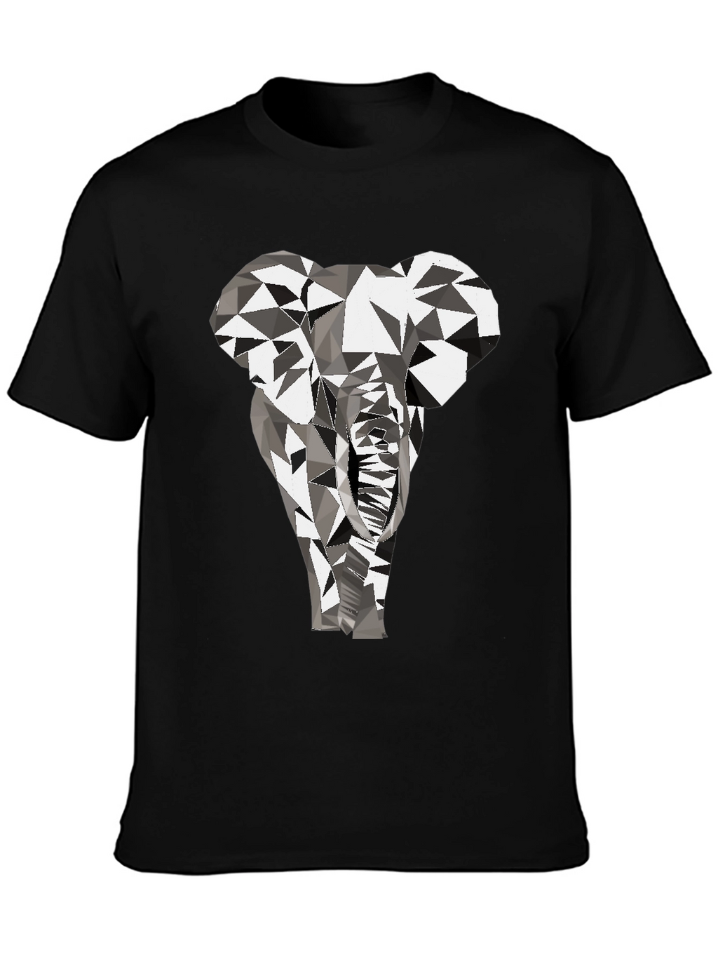 Geometric Elephant Graphic Tee - Black