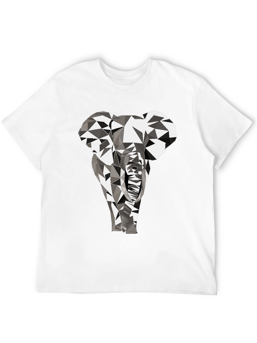 Geometric Elephant Graphic Tee - Black