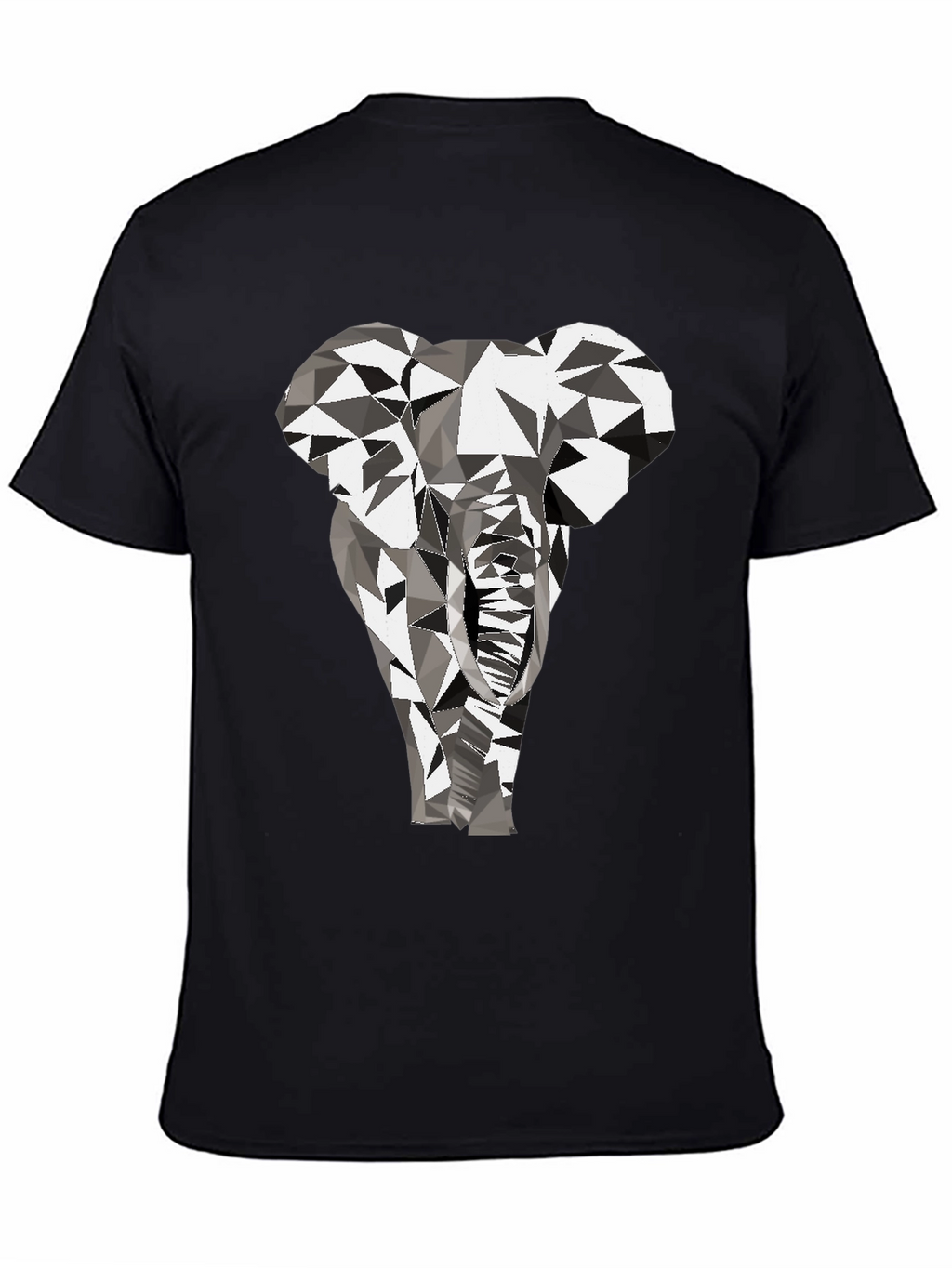 Geometric Elephant Graphic Tee - Black