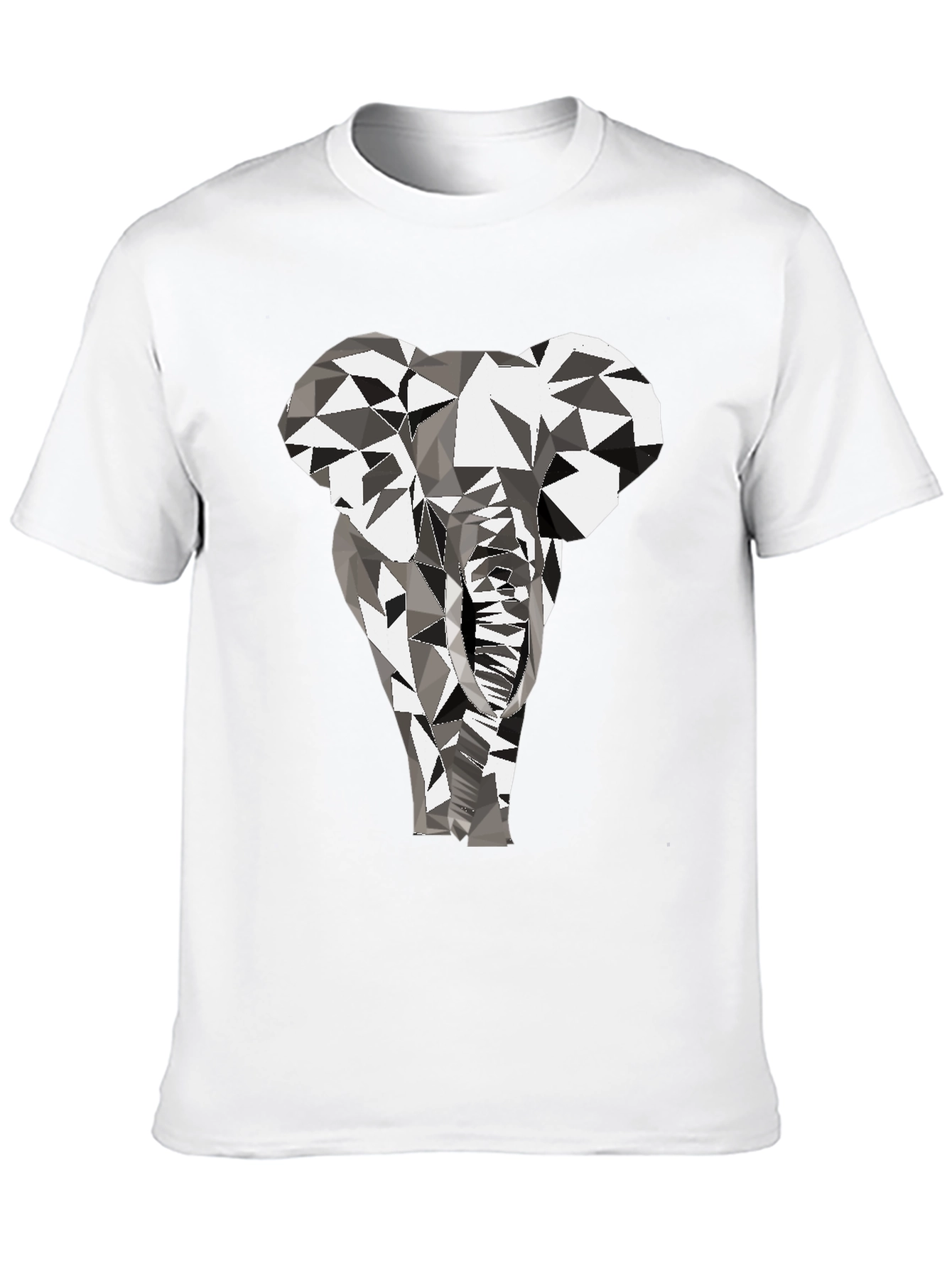 Geometric Elephant Graphic Tee - Black