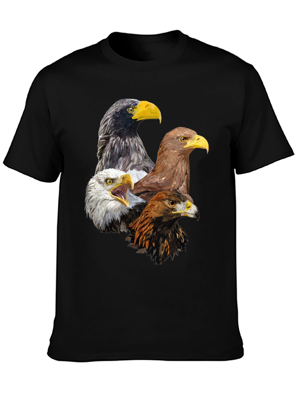 Eagle Heads Graphic Print T-Shirt