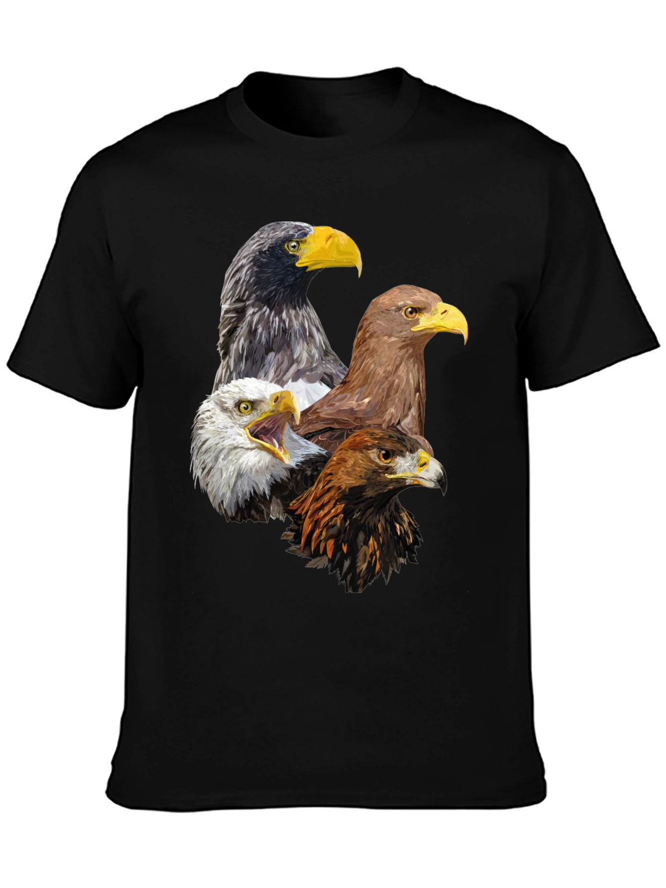 Eagle Heads Graphic Print T-Shirt