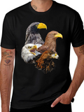 Eagle Heads Graphic Print T-Shirt