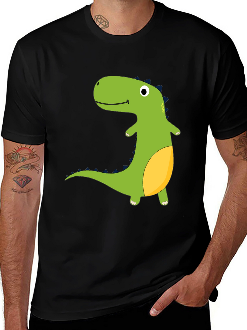 Cute Cartoon Dinosaur Graphic Tee
