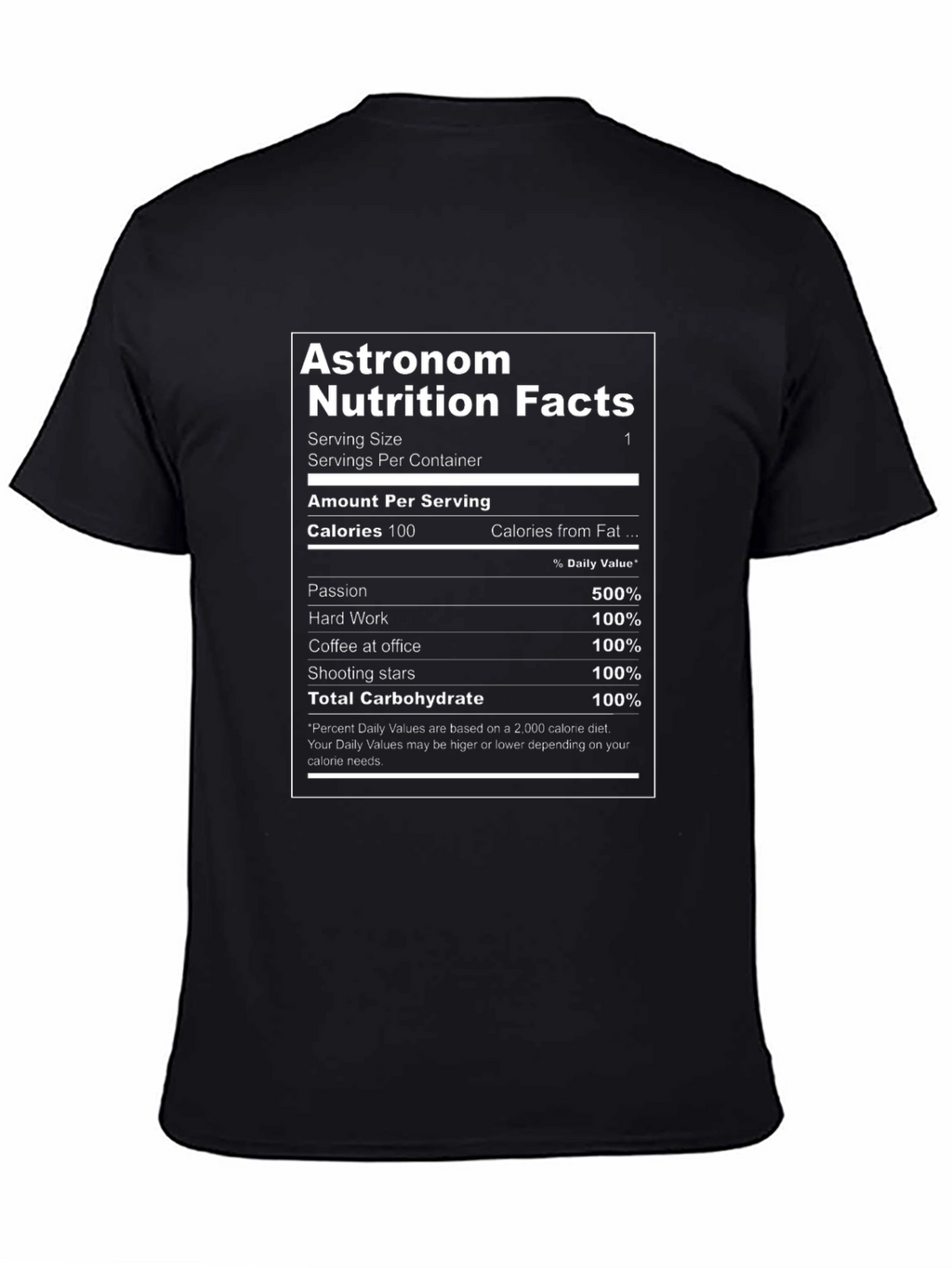 Astronomer Nutrition Facts T-Shirt - Black