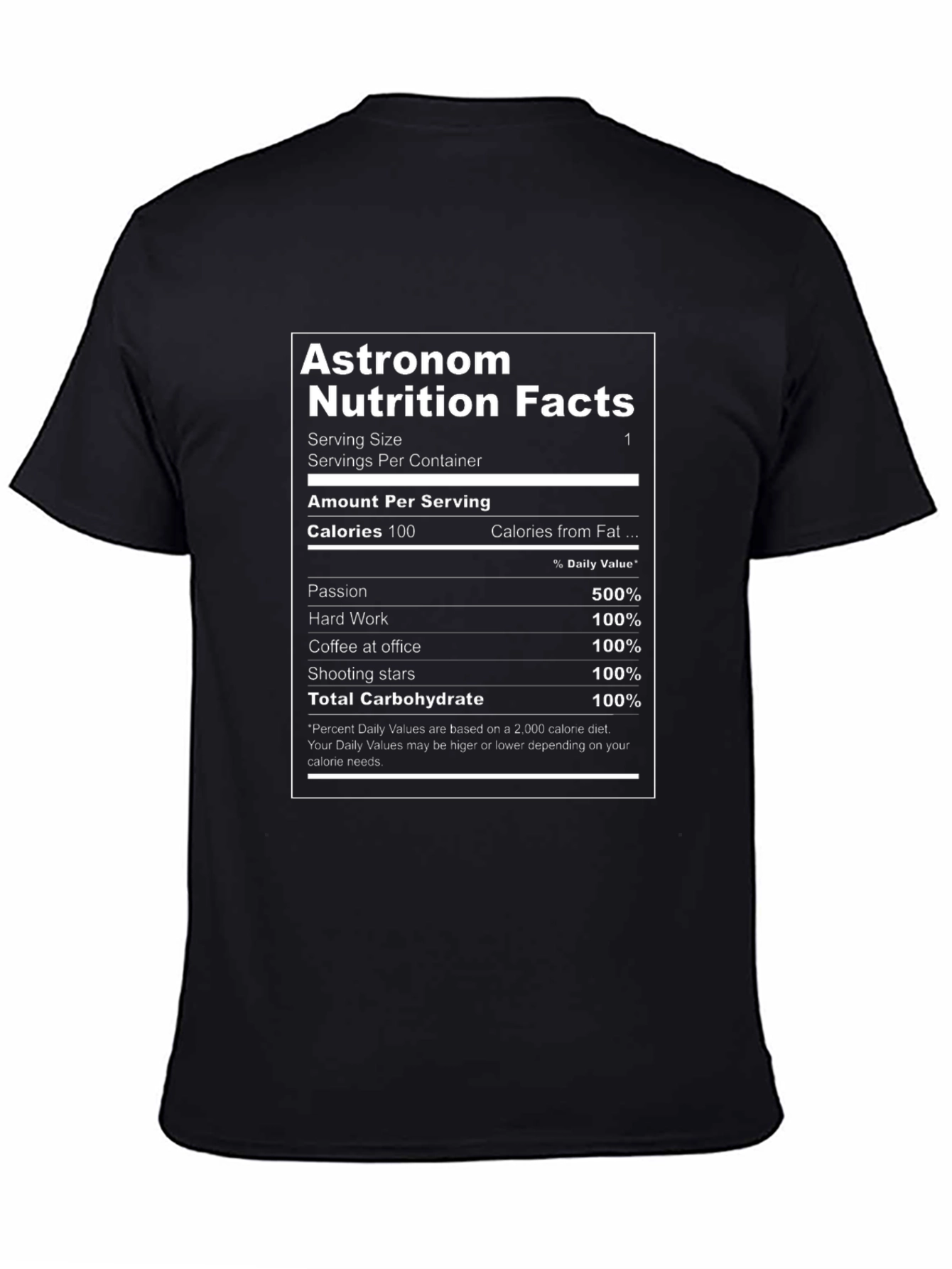 Astronomer Nutrition Facts T-Shirt - Black