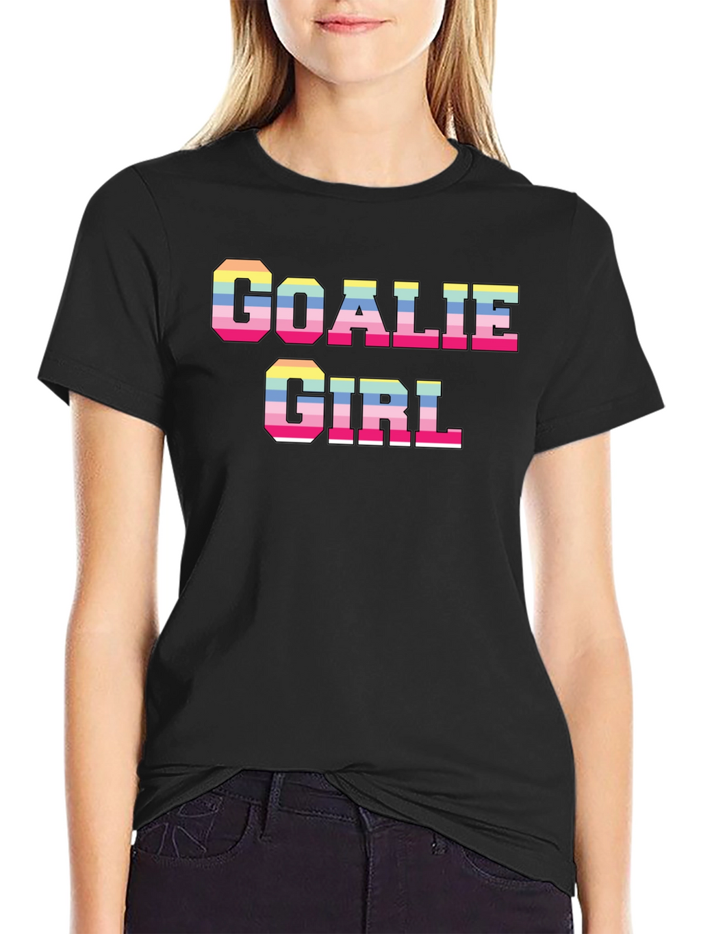 Goalie Girl Graphic T-Shirt - Fun Retro Style!