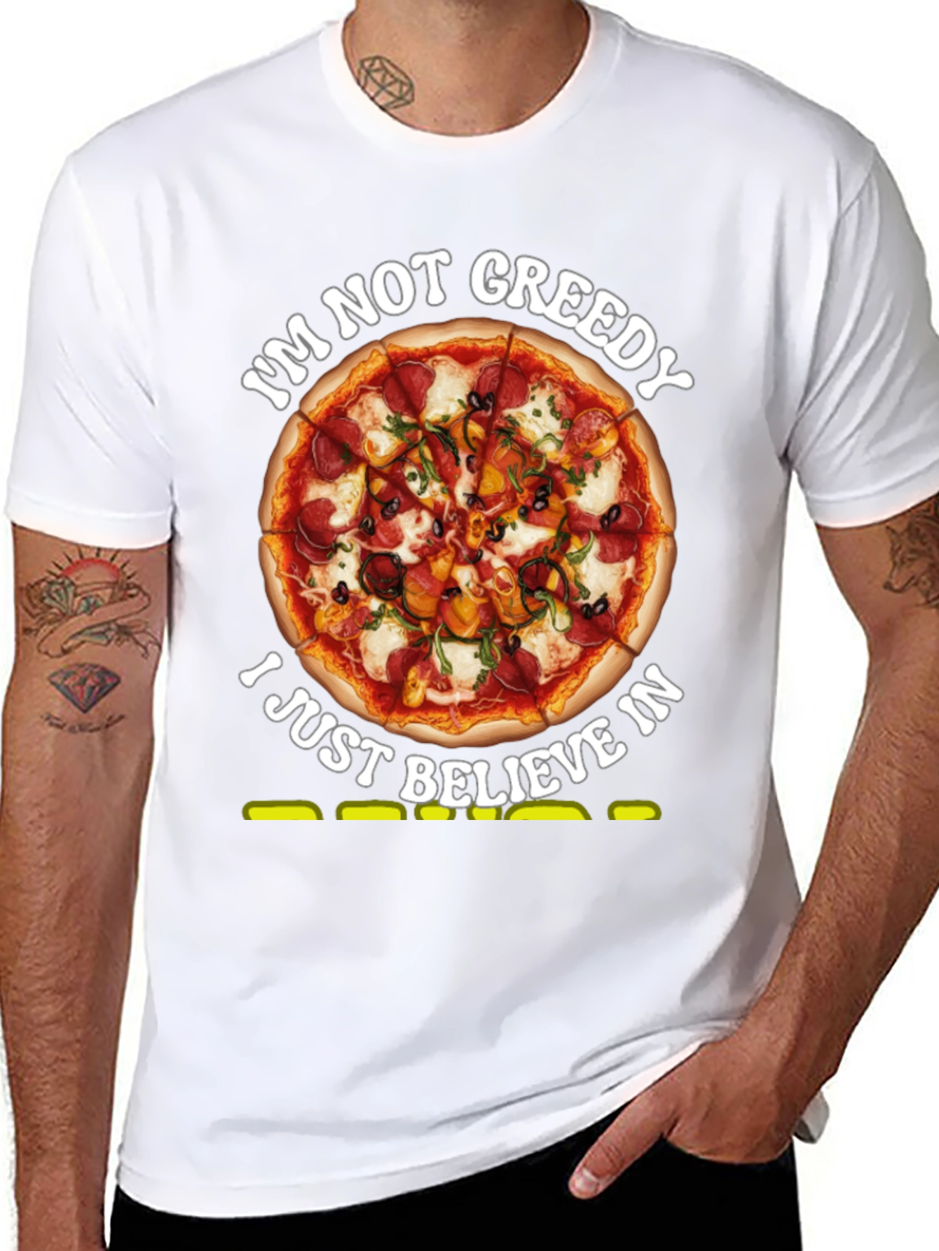 Pizza Lovers T-Shirt: Im Not Greedy