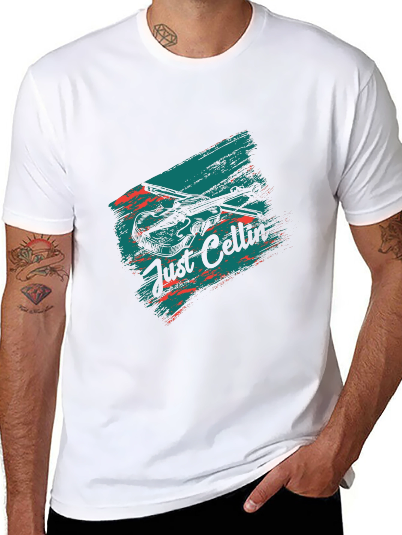 Just Cellin Graphic Tee - Unique Musician T-Shirt