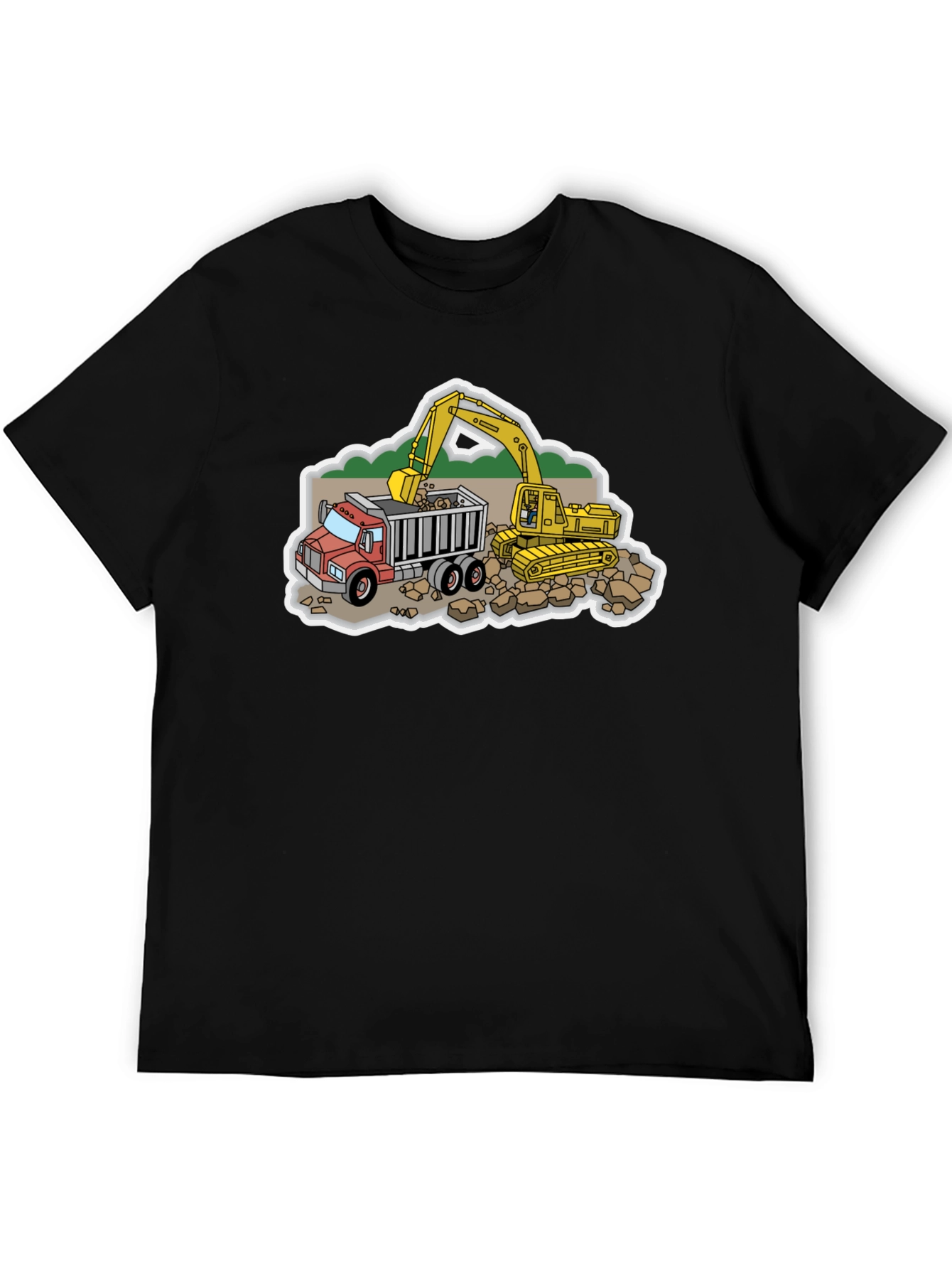 Construction Truck & Excavator Graphic Tee