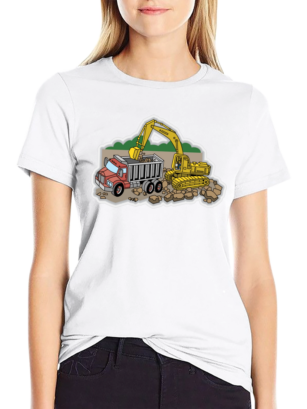 Construction Truck & Excavator Graphic Tee