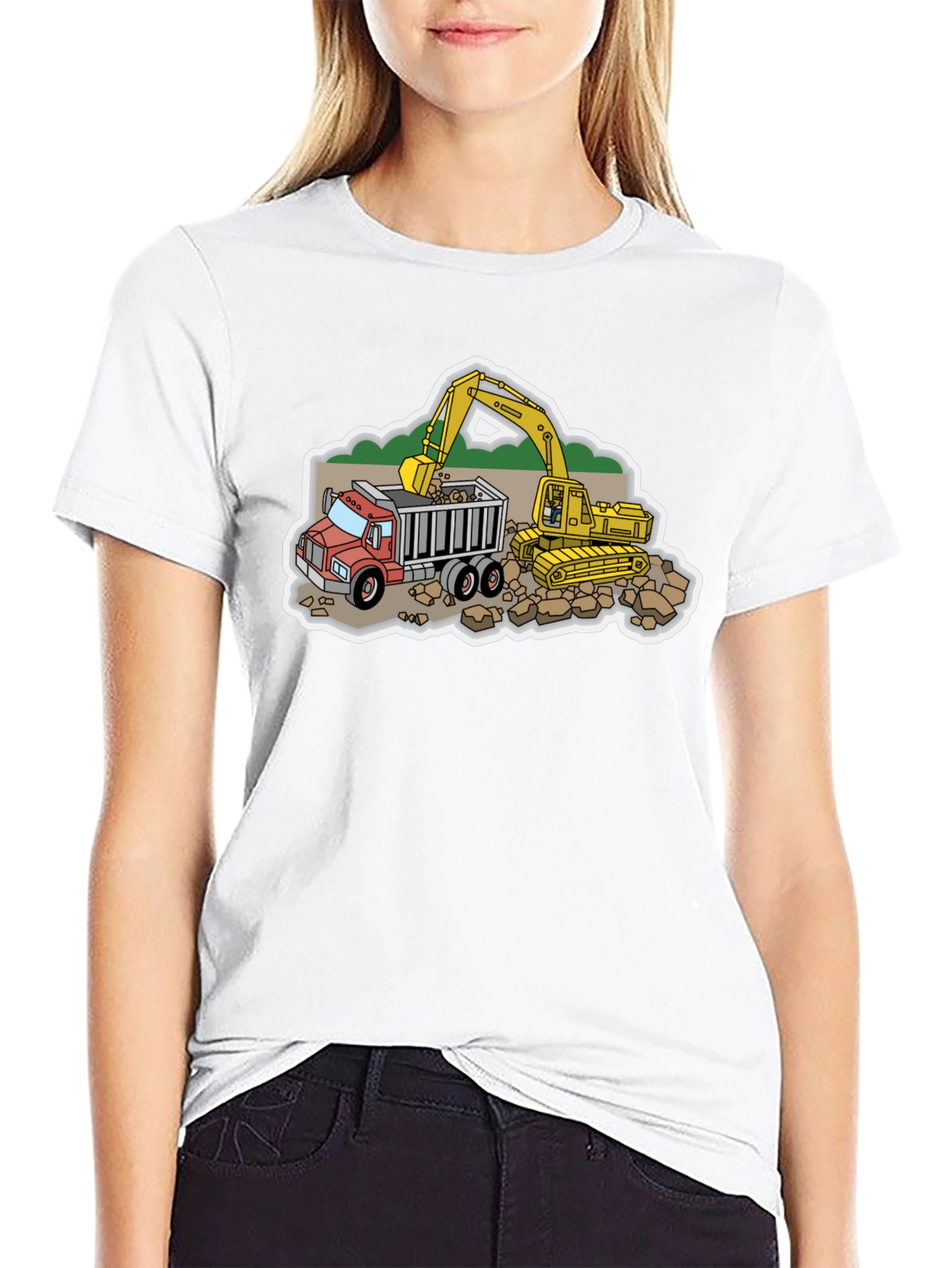 Construction Truck & Excavator Graphic Tee