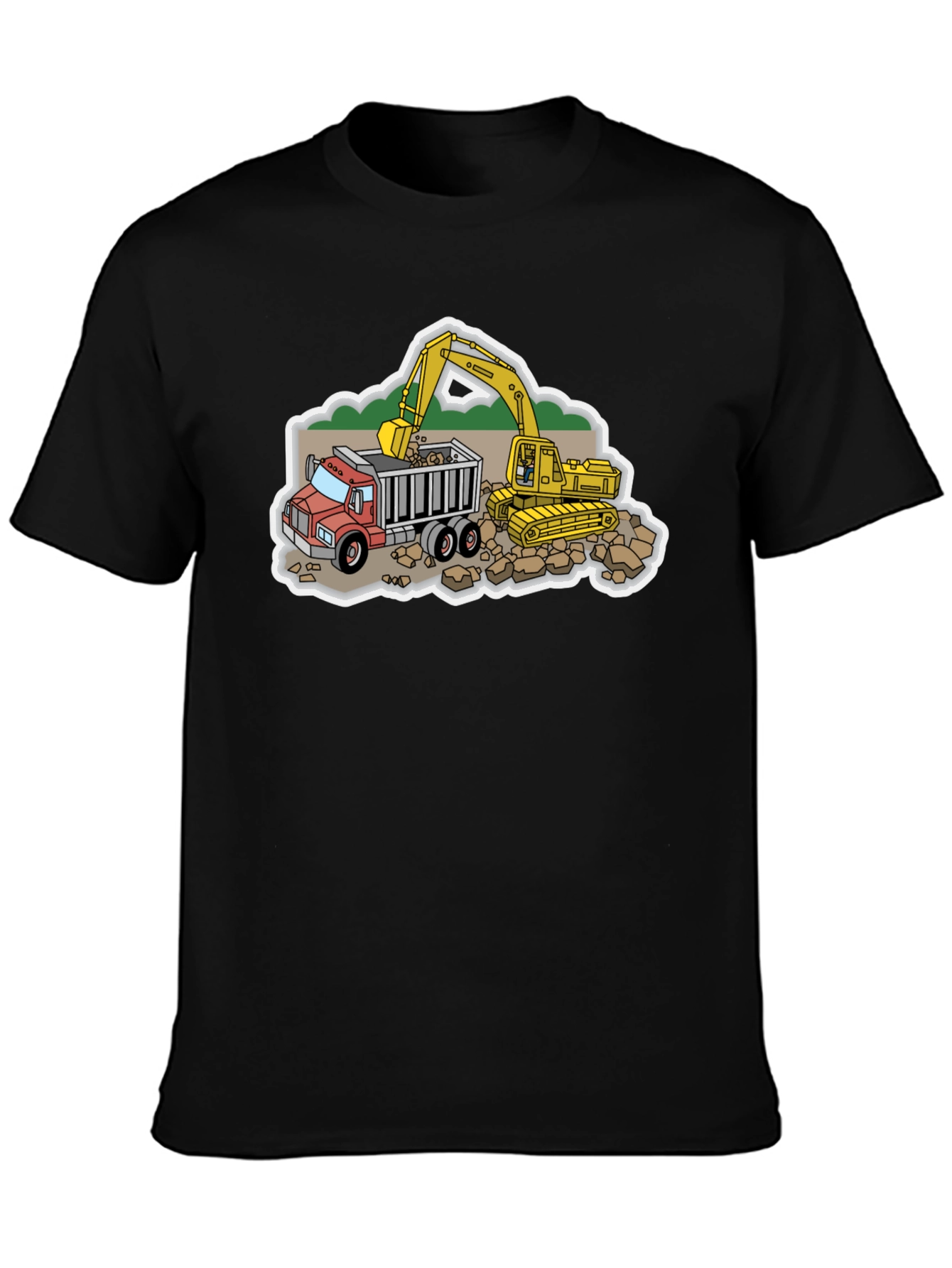 Construction Truck & Excavator Graphic Tee