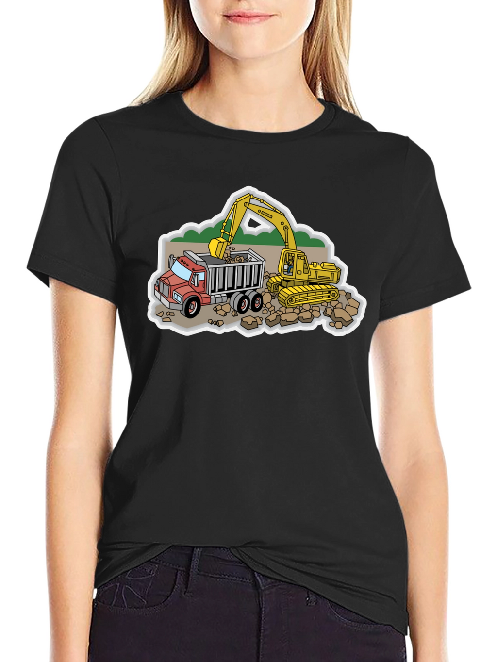Construction Truck & Excavator Graphic Tee