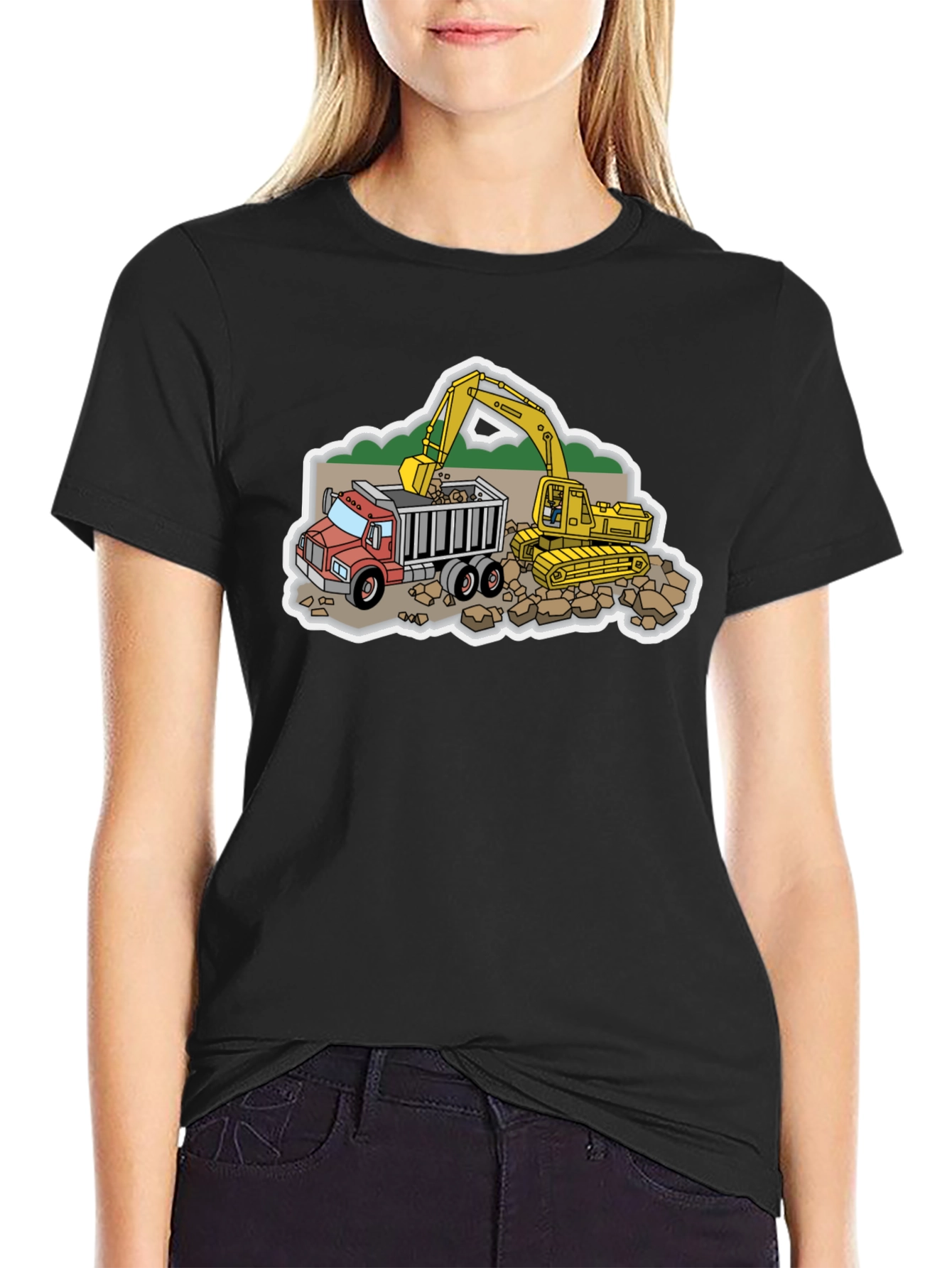 Construction Truck & Excavator Graphic Tee