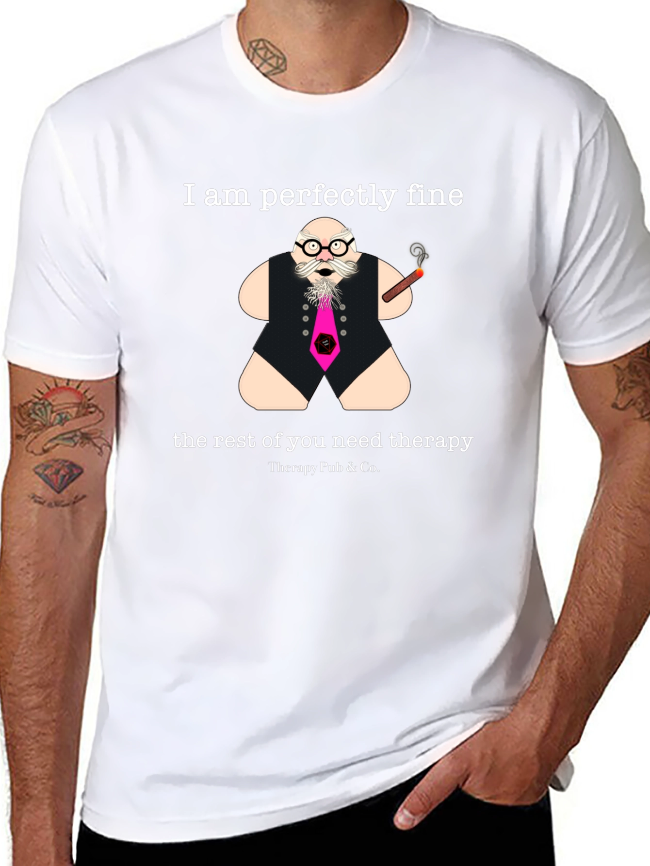 Perfectly Fine Therapy Humor Graphic Tee