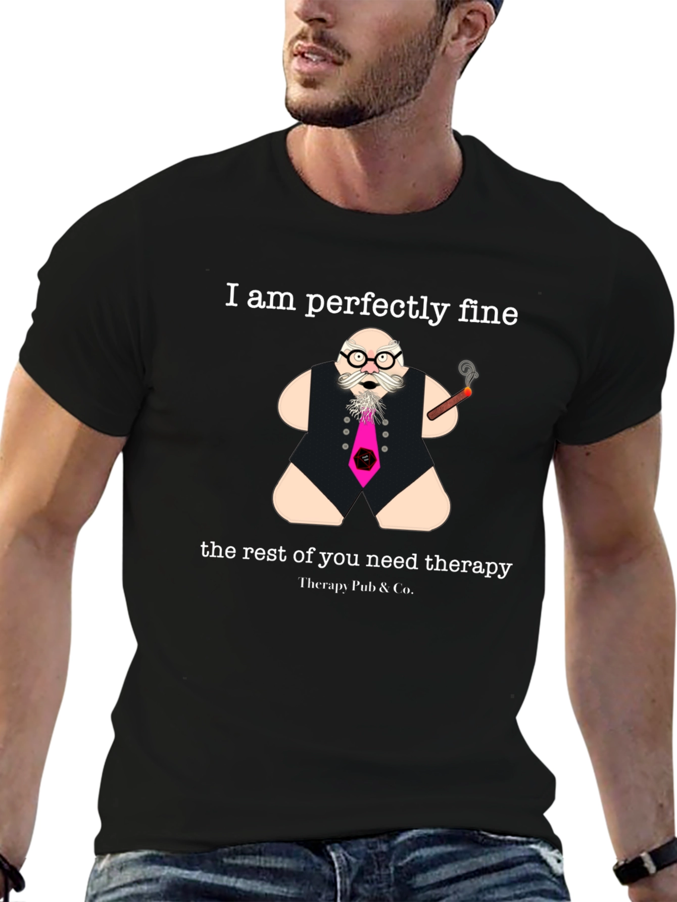Perfectly Fine Therapy Humor Graphic Tee