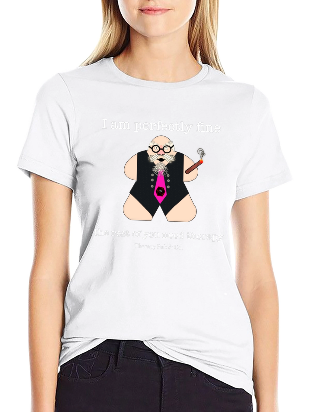 Perfectly Fine Therapy Humor Graphic Tee