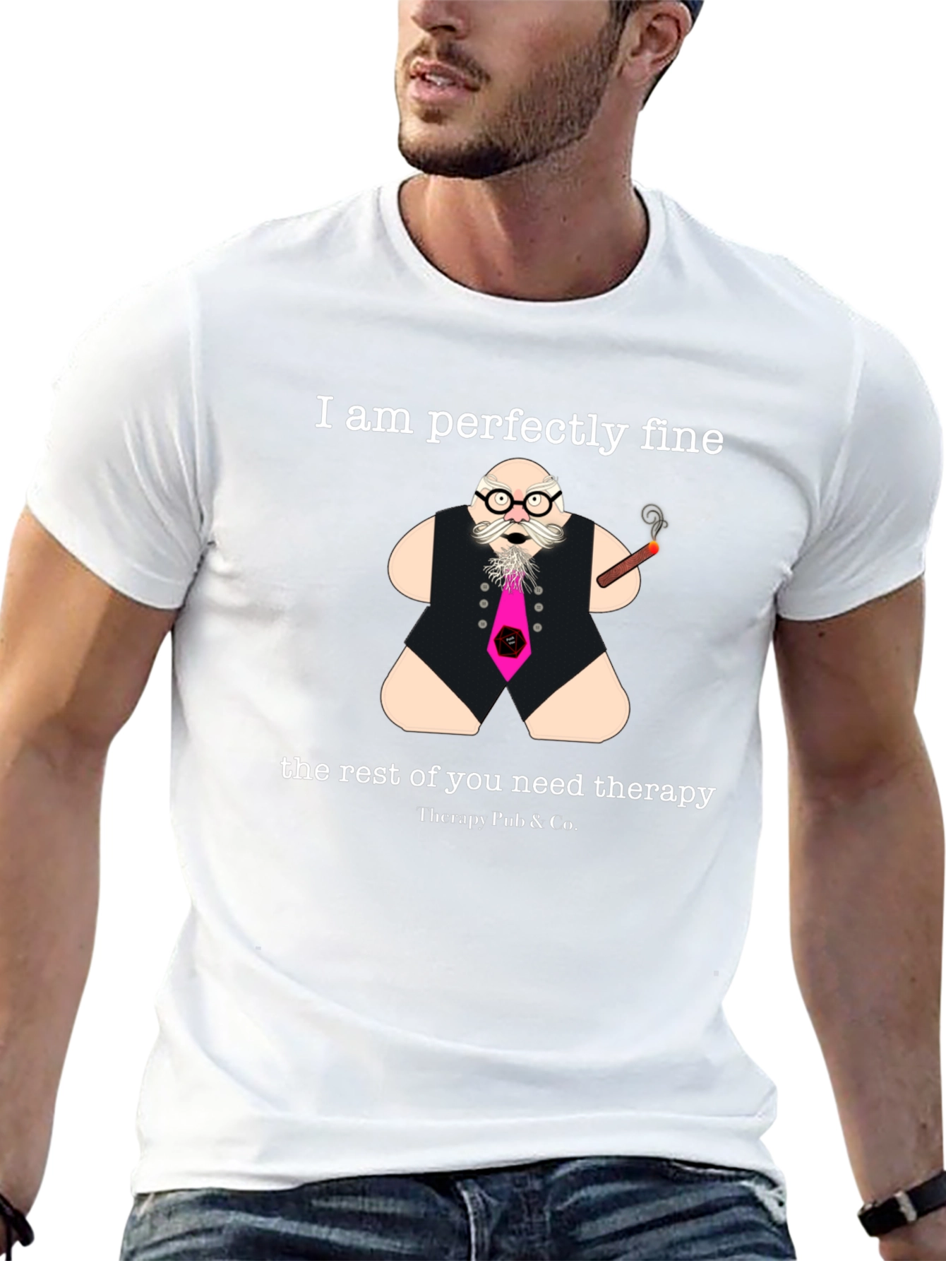 Perfectly Fine Therapy Humor Graphic Tee