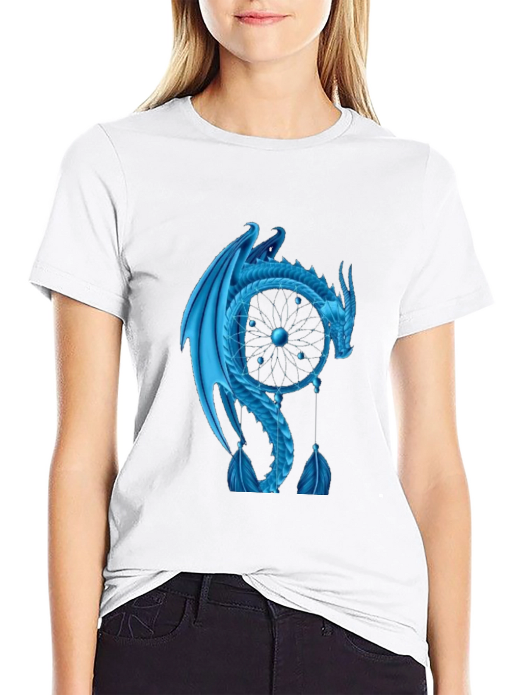 Dragon Dreamcatcher Graphic T-Shirt - Black