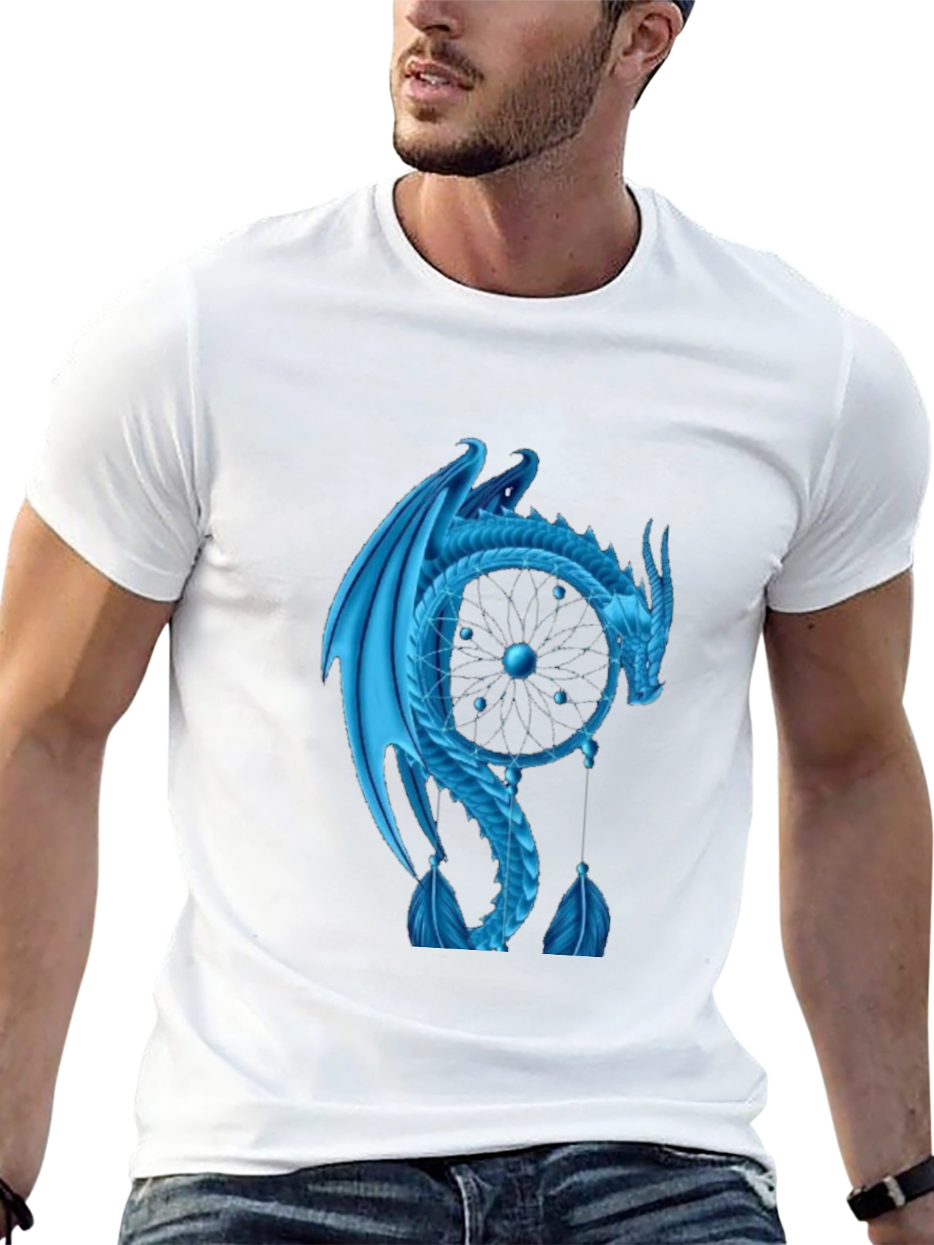 Dragon Dreamcatcher Graphic T-Shirt - Black