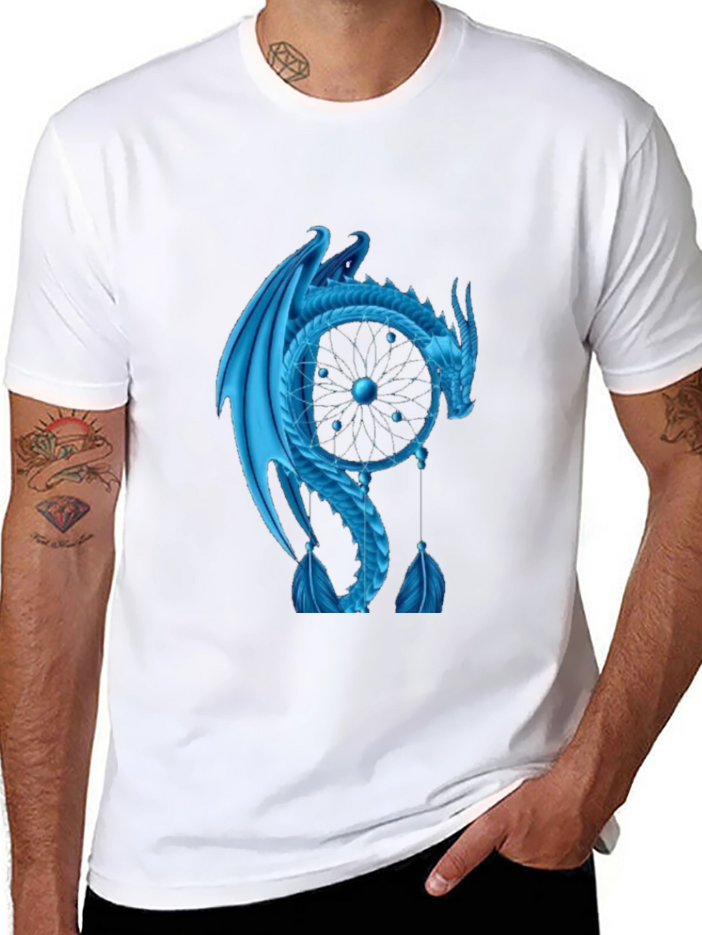 Dragon Dreamcatcher Graphic T-Shirt - Black