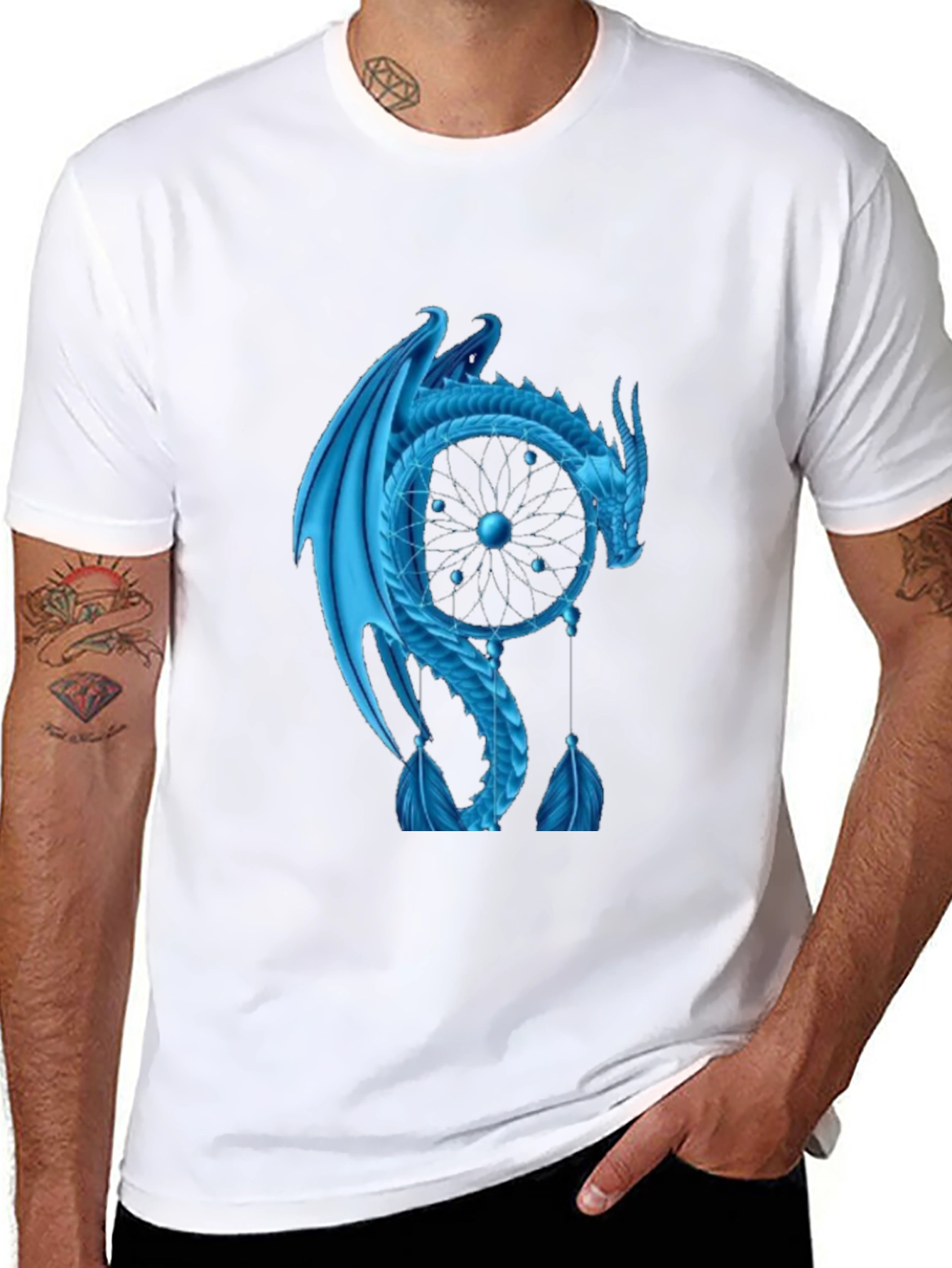Dragon Dreamcatcher Graphic T-Shirt - Black