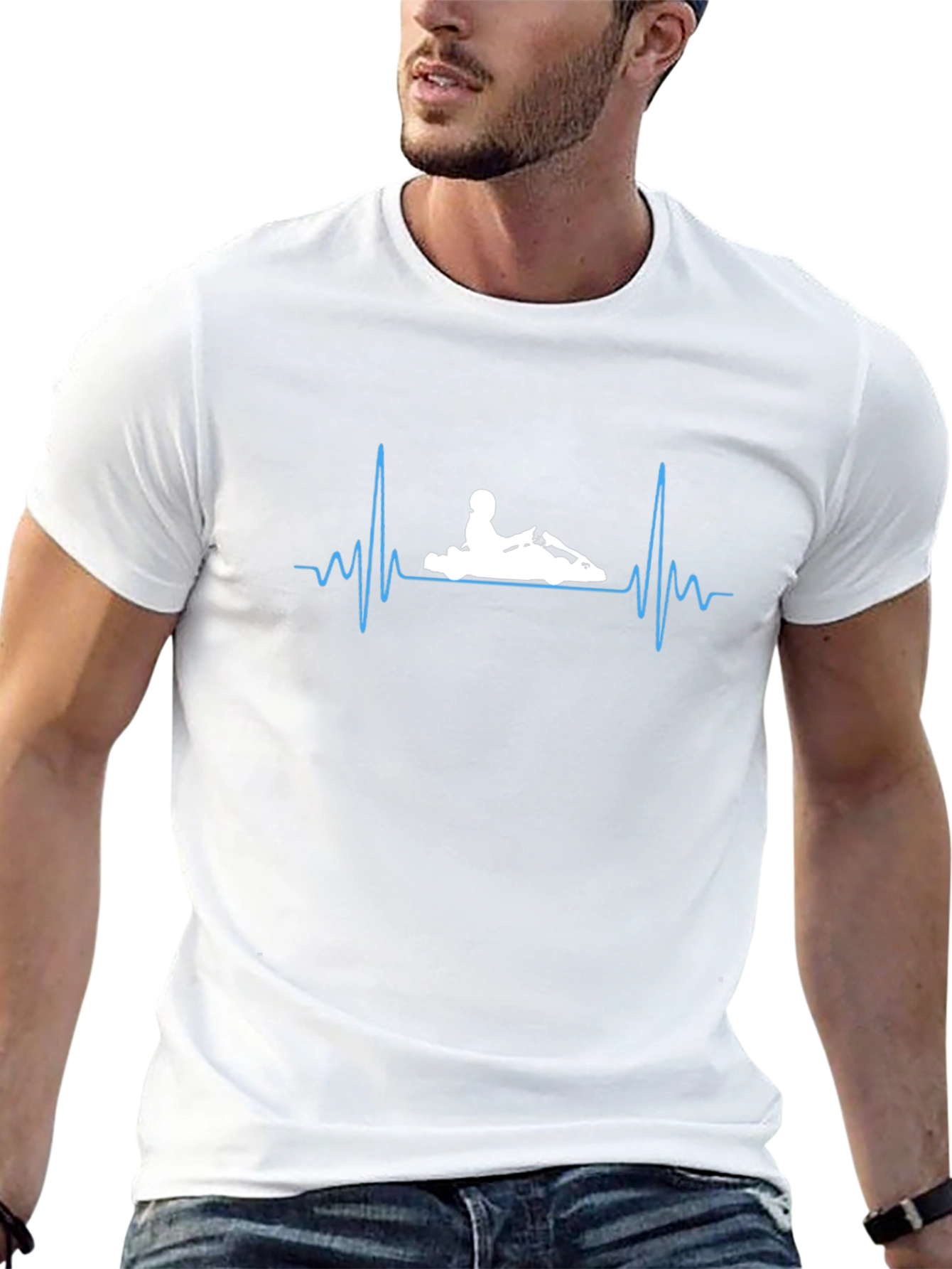 Kart Racing Heartbeat T-Shirt - Black
