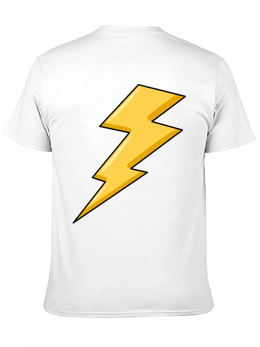 Black T-Shirt with Yellow Lightning Bolt Design