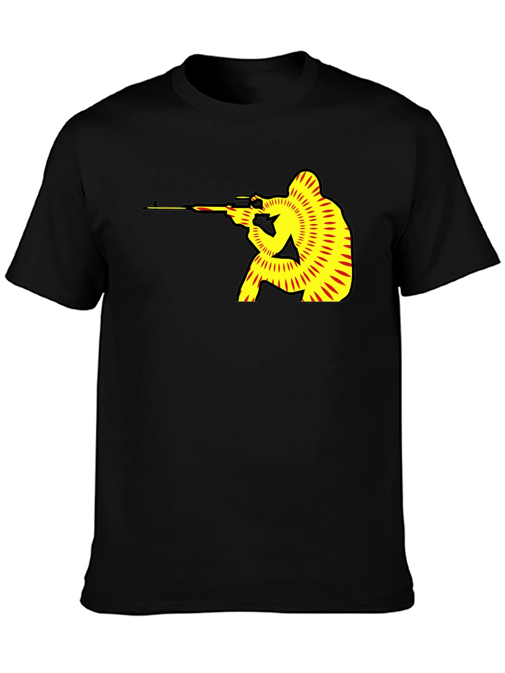 Sniper Graphic Black T-Shirt - Unique Design