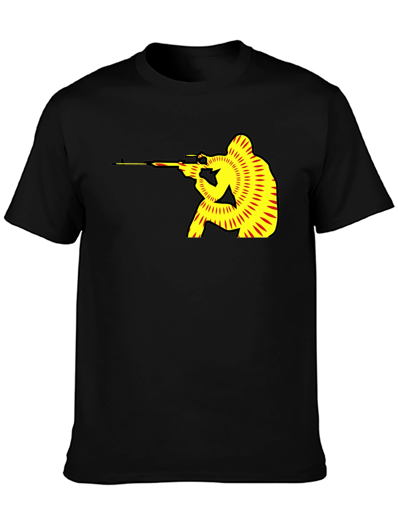 Sniper Graphic Black T-Shirt - Unique Design