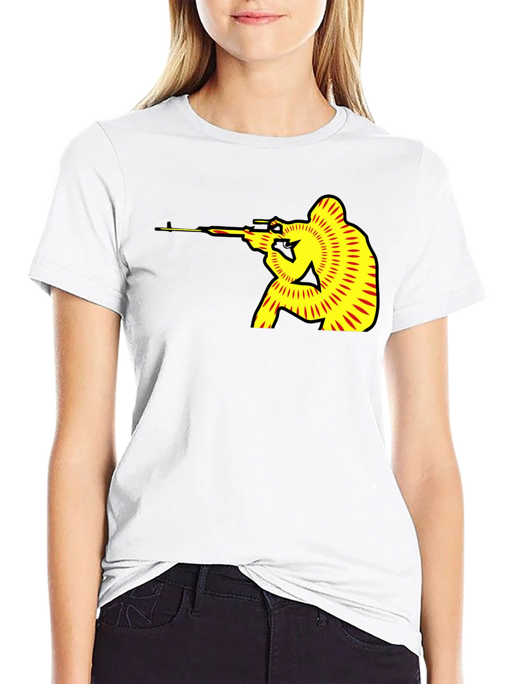 Sniper Graphic Black T-Shirt - Unique Design