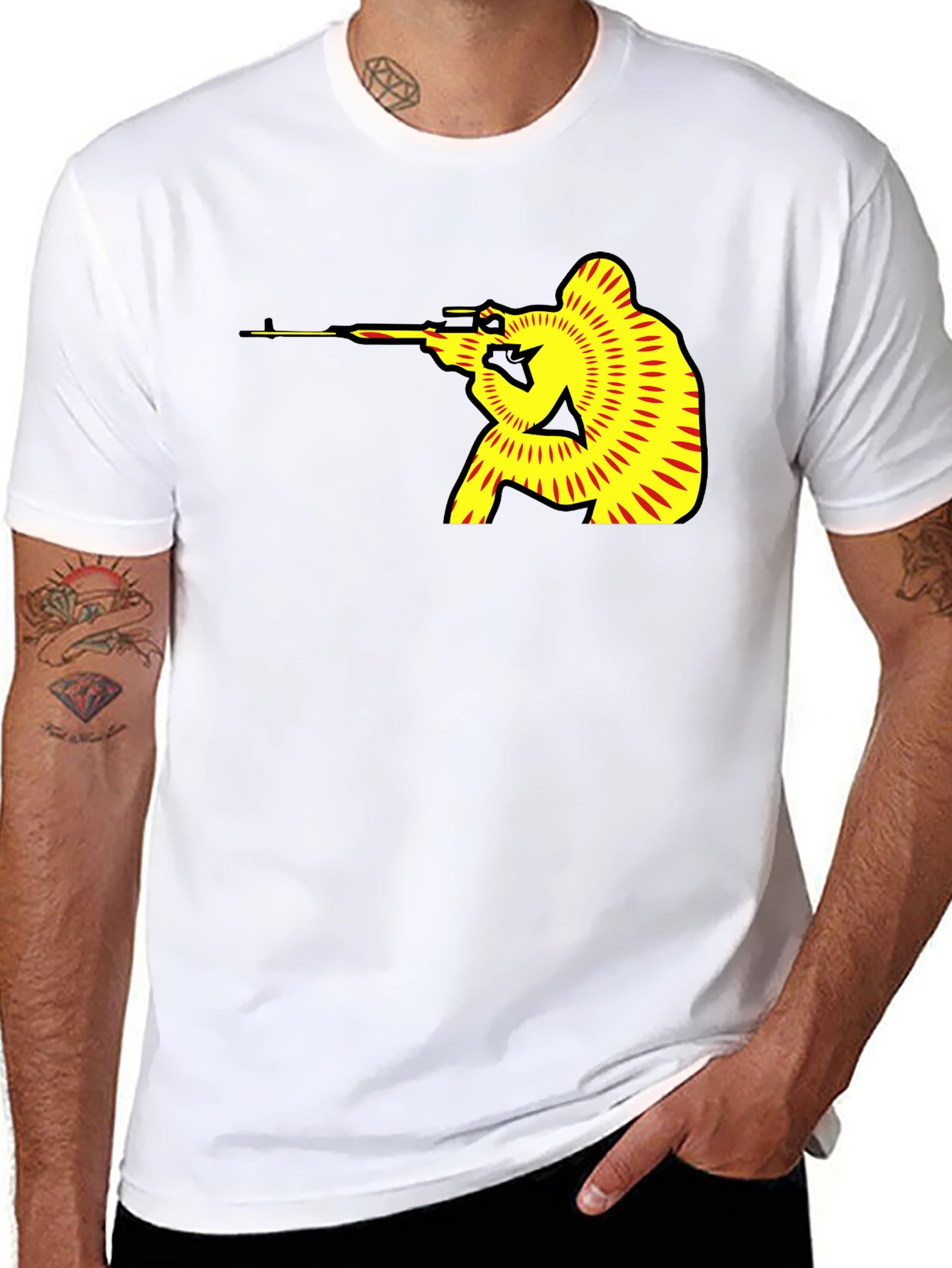 Sniper Graphic Black T-Shirt - Unique Design