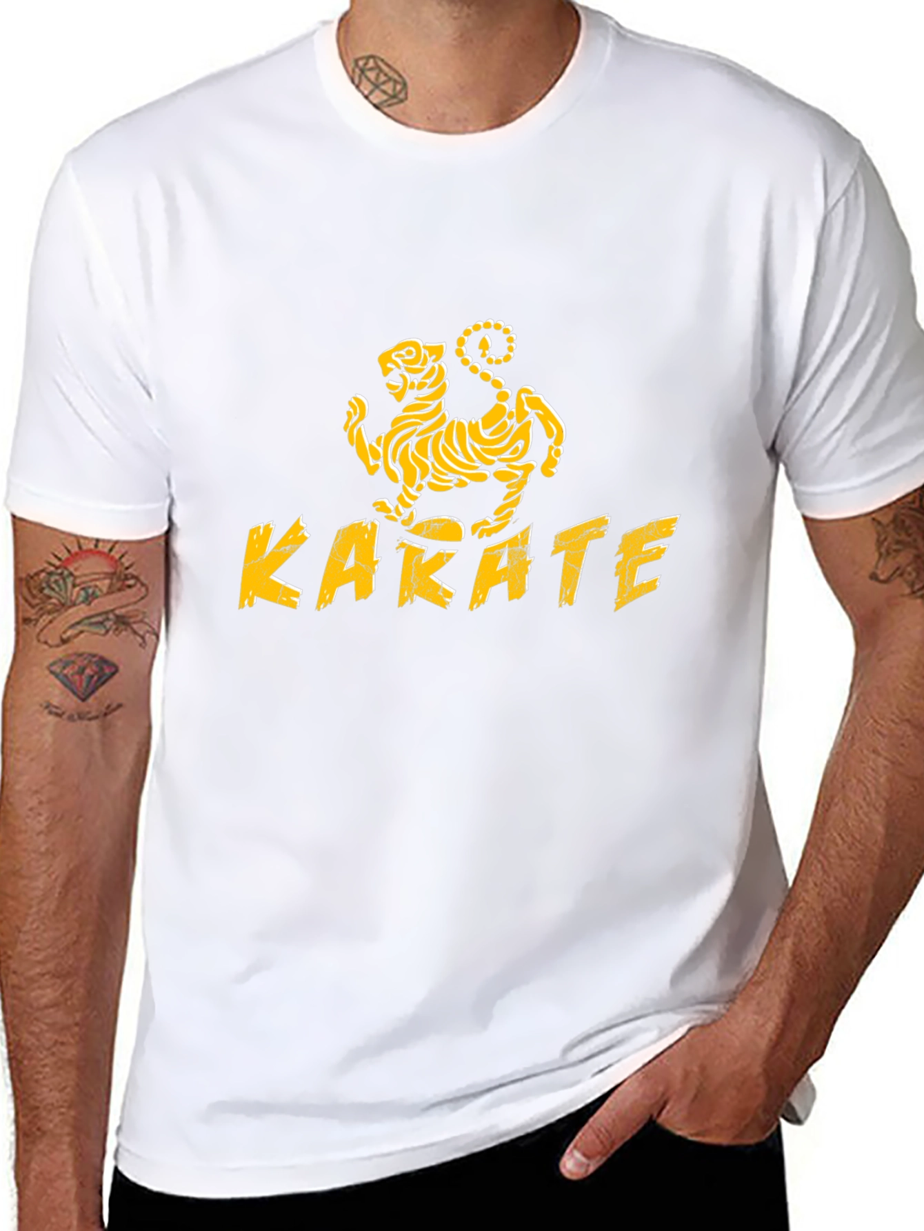 Karate Kid Inspired Black T-Shirt with Tiger Design
