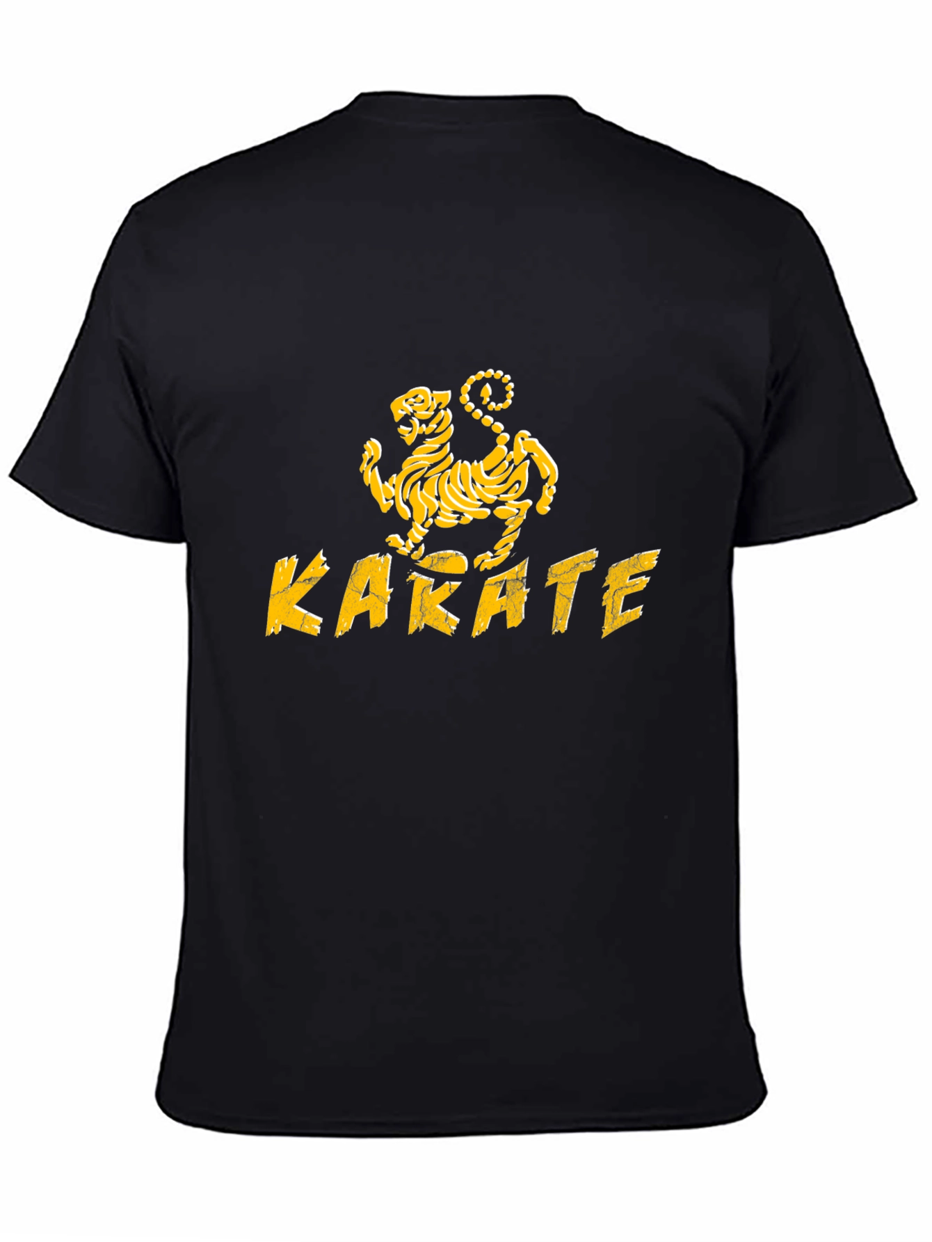 Karate Kid Inspired Black T-Shirt with Tiger Design