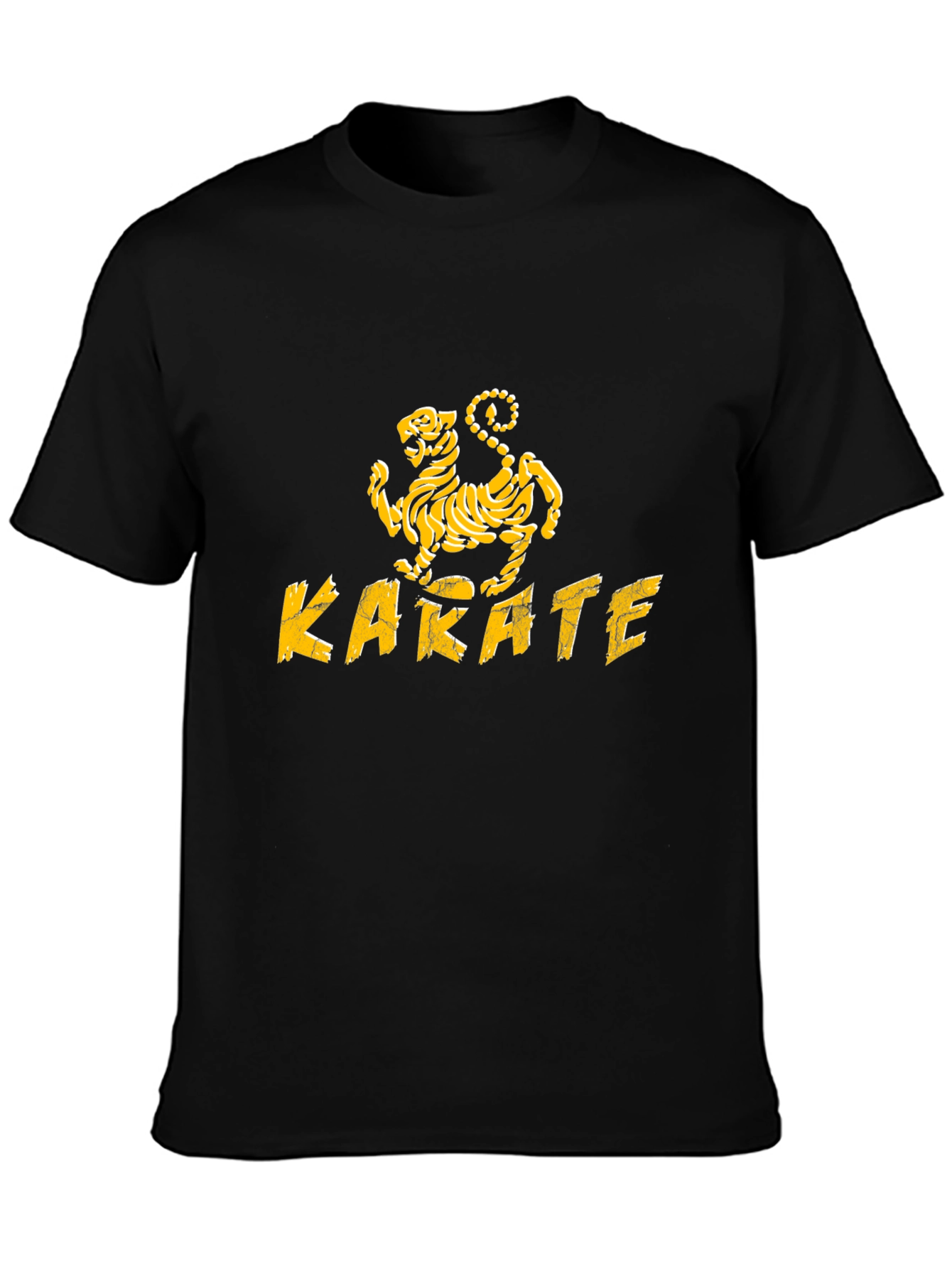 Karate Kid Inspired Black T-Shirt with Tiger Design