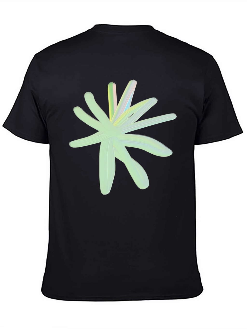 Abstract Floral Graphic Tee - Black Casual Shirt