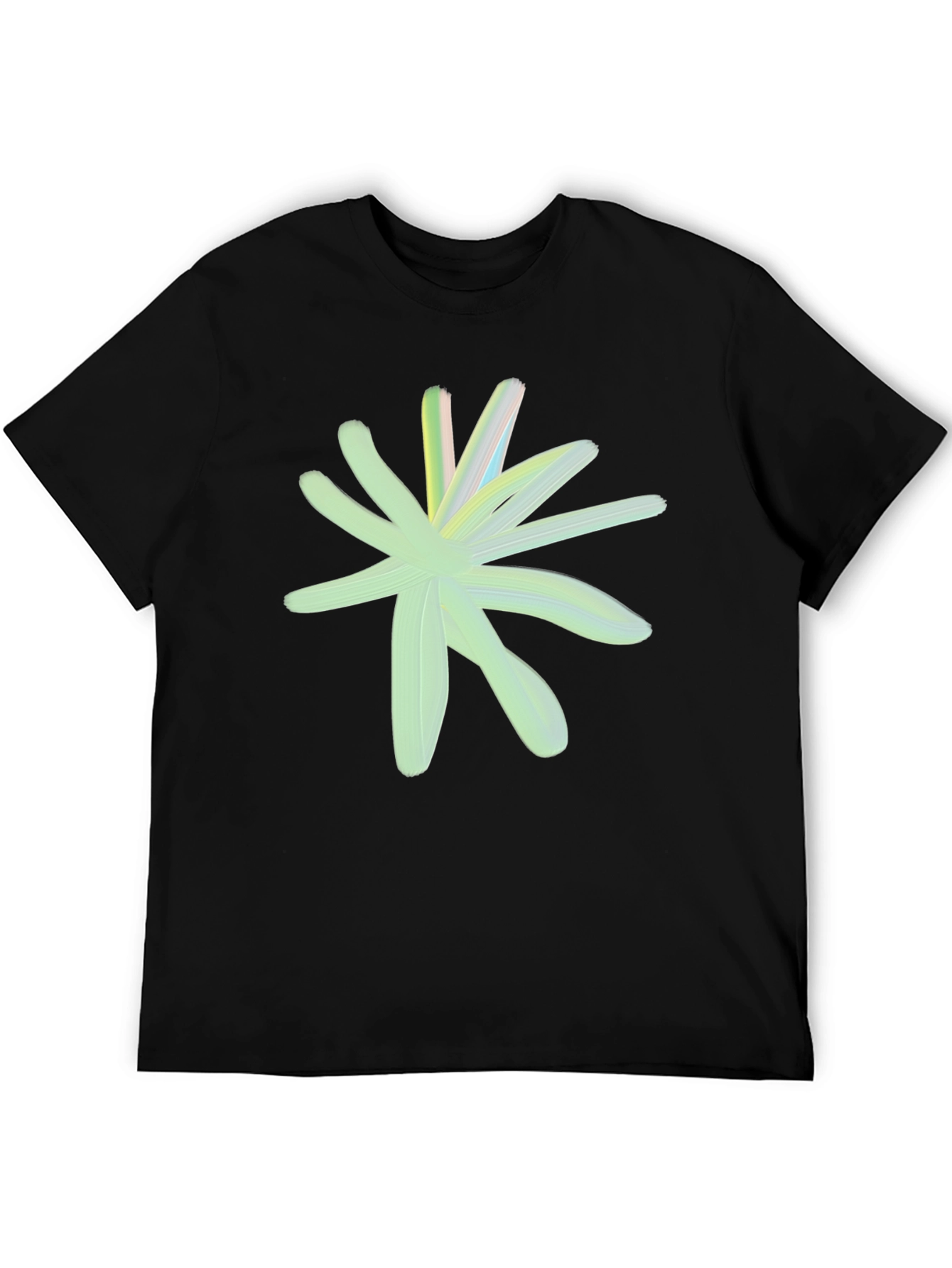 Abstract Floral Graphic Tee - Black Casual Shirt